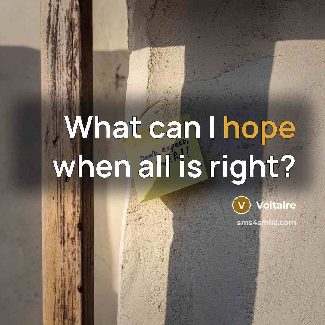 “What can I hope when all is right?…” quote by Voltaire