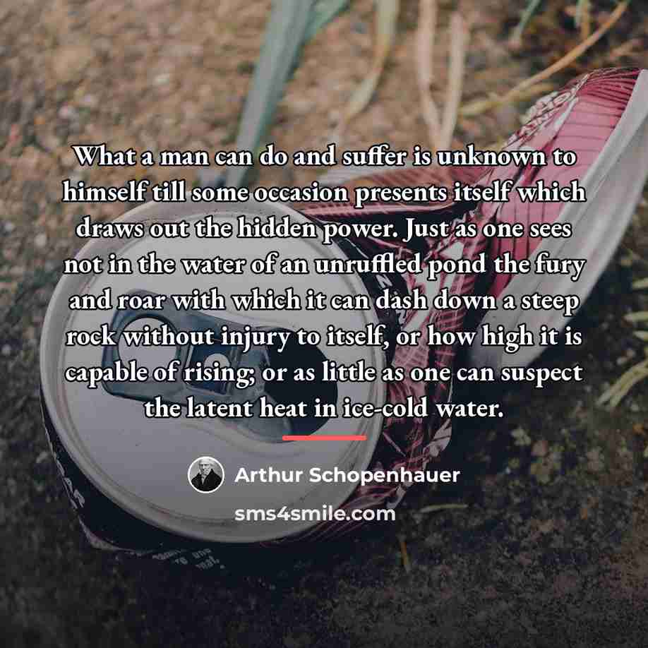 “What a man can do and suffer is unknown to…” quote by Arthur Schopenhauer