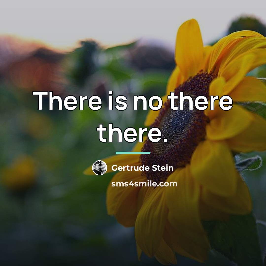 “There is no there there.…” quote by Gertrude Stein