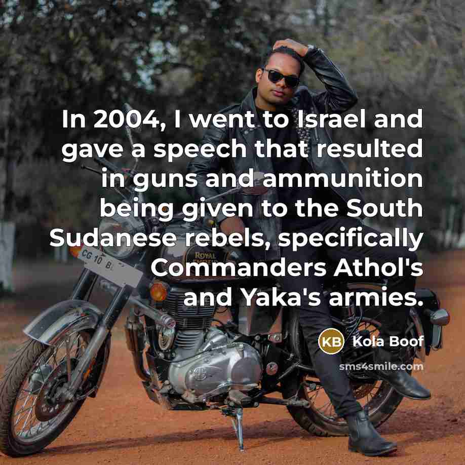 “In 2004, I went to Israel and gave a speech…” quote by Kola Boof