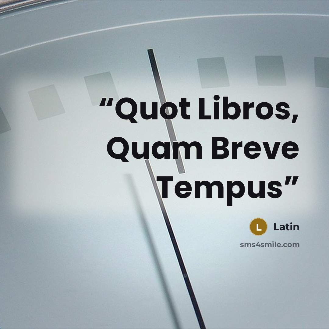 “Quot Libros, Quam Breve Tempus” quote by latin