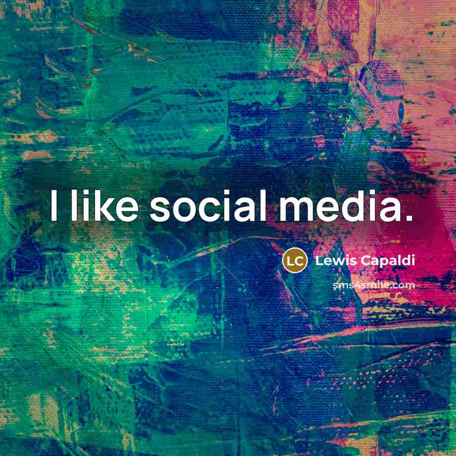 “I like social media.…” quote by Lewis Capaldi