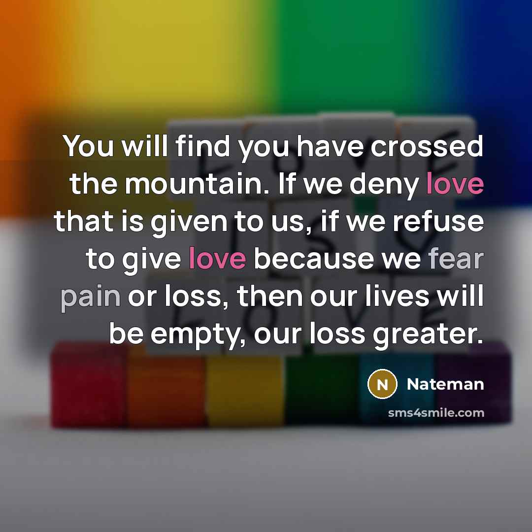 “You will find you have crossed the mountain. If we…” quote by Nateman