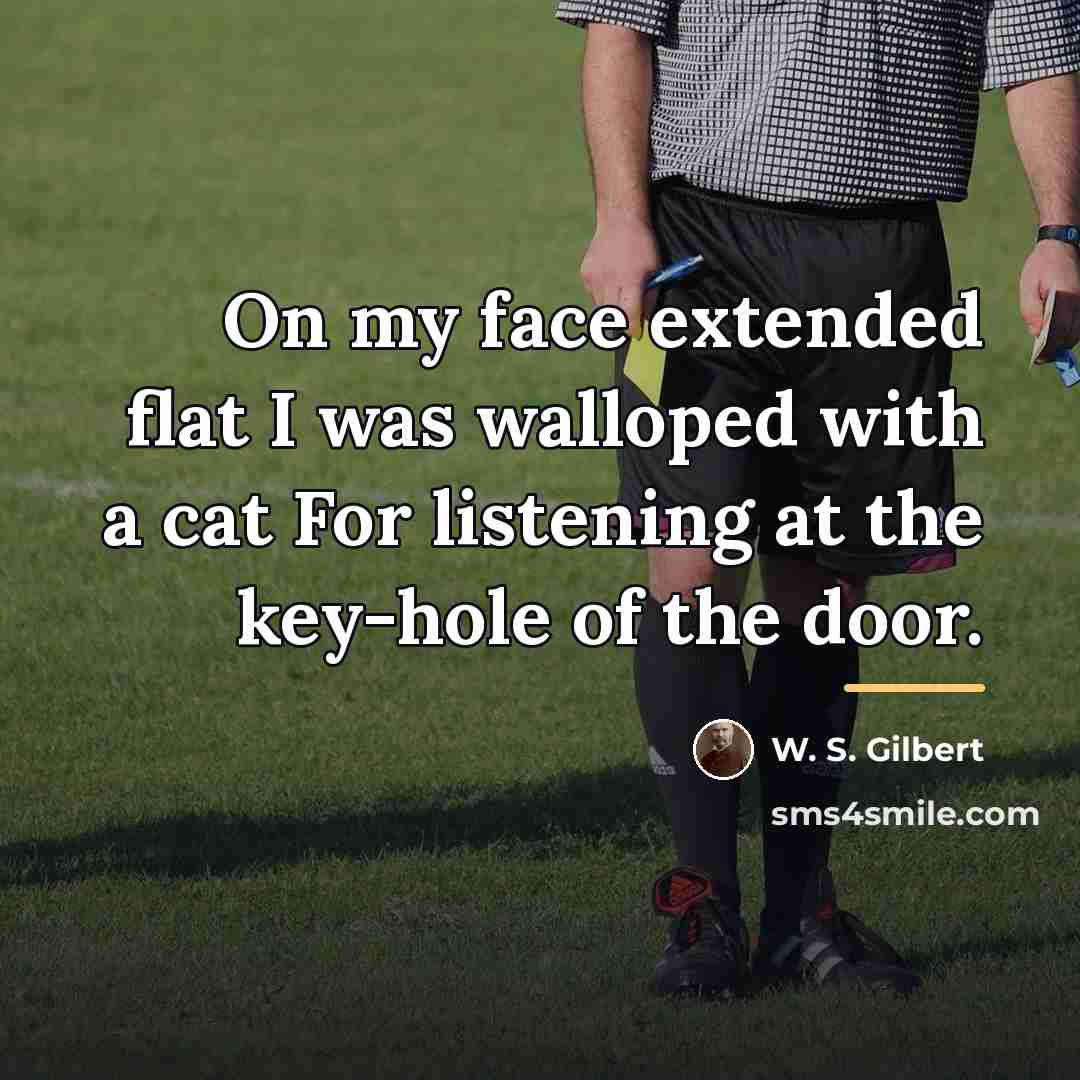 “On my face extended flat I was walloped with a…” quote by W. S. Gilbert