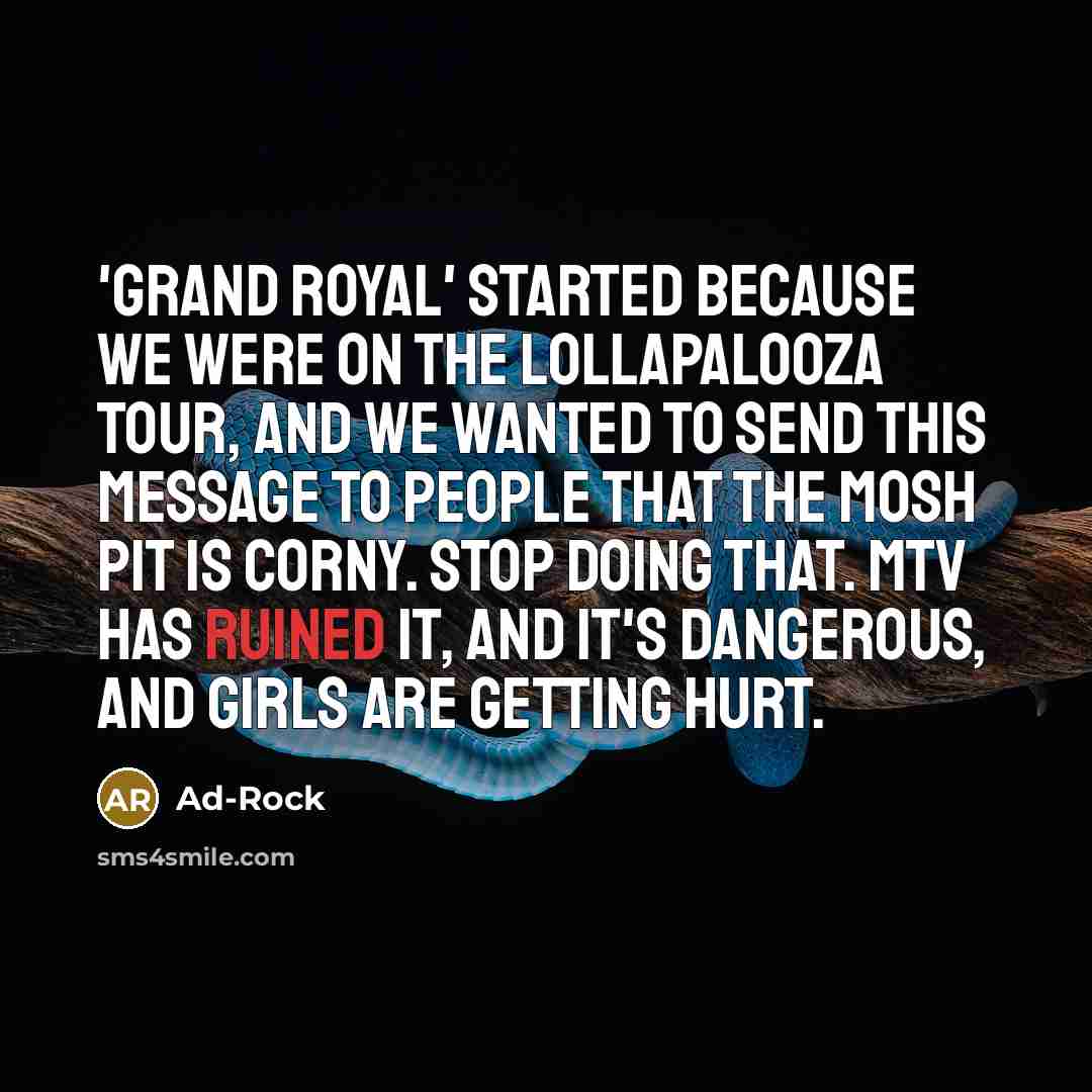 “'Grand Royal' started because we were on the Lollapalooza tour,…” quote by Ad-Rock