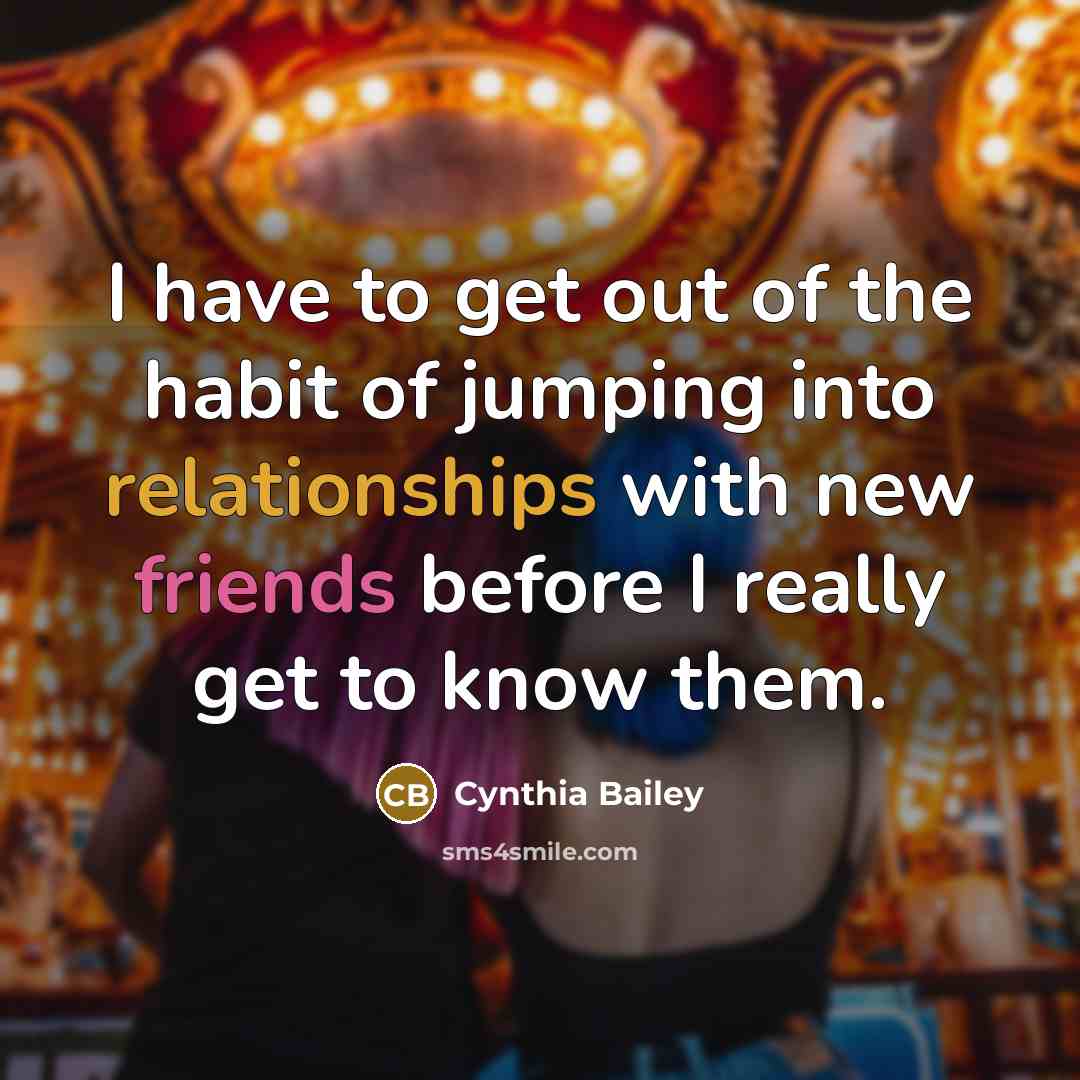 “I have to get out of the habit of jumping…” quote by Cynthia Bailey