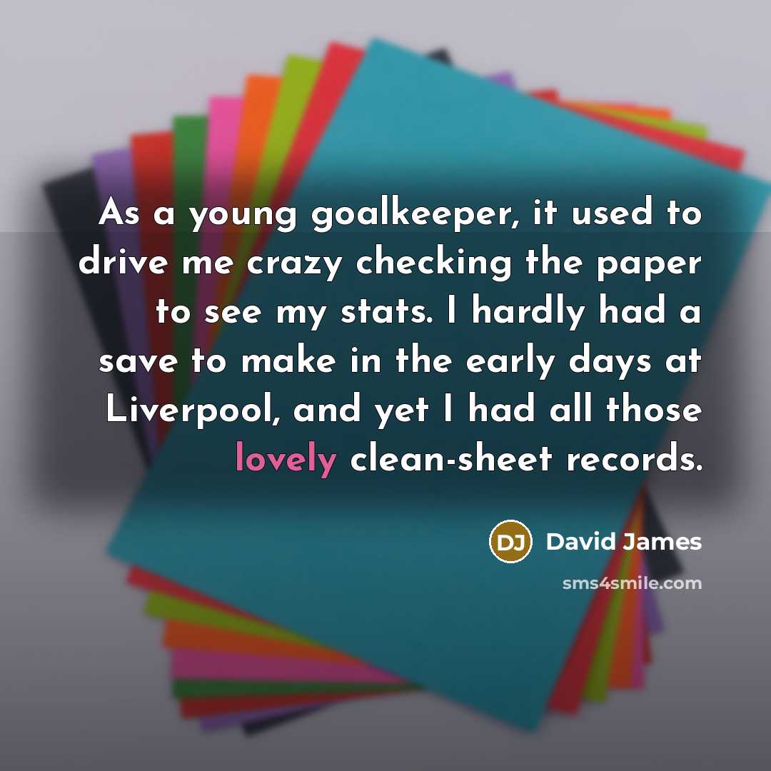“As a young goalkeeper, it used to drive me crazy…” quote by David James