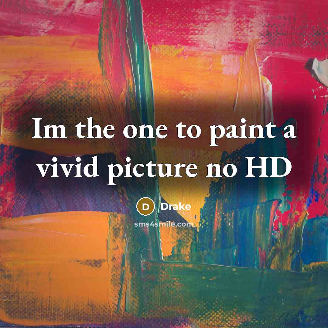 “Im the one to paint a vivid picture no HD” quote by Drake