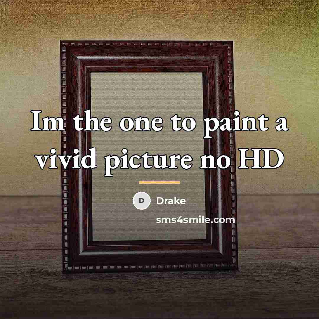 “Im the one to paint a vivid picture no HD…” quote by Drake