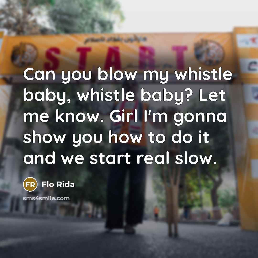 “Can you blow my whistle baby, whistle baby? Let me…” quote by Flo Rida