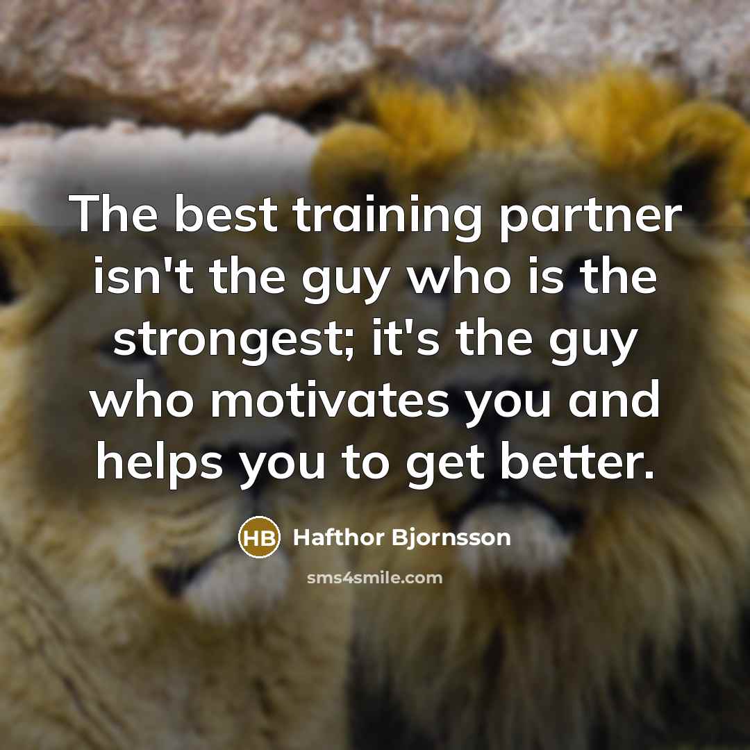 “The best training partner isn't the guy who is the…” quote by Hafthor Bjornsson