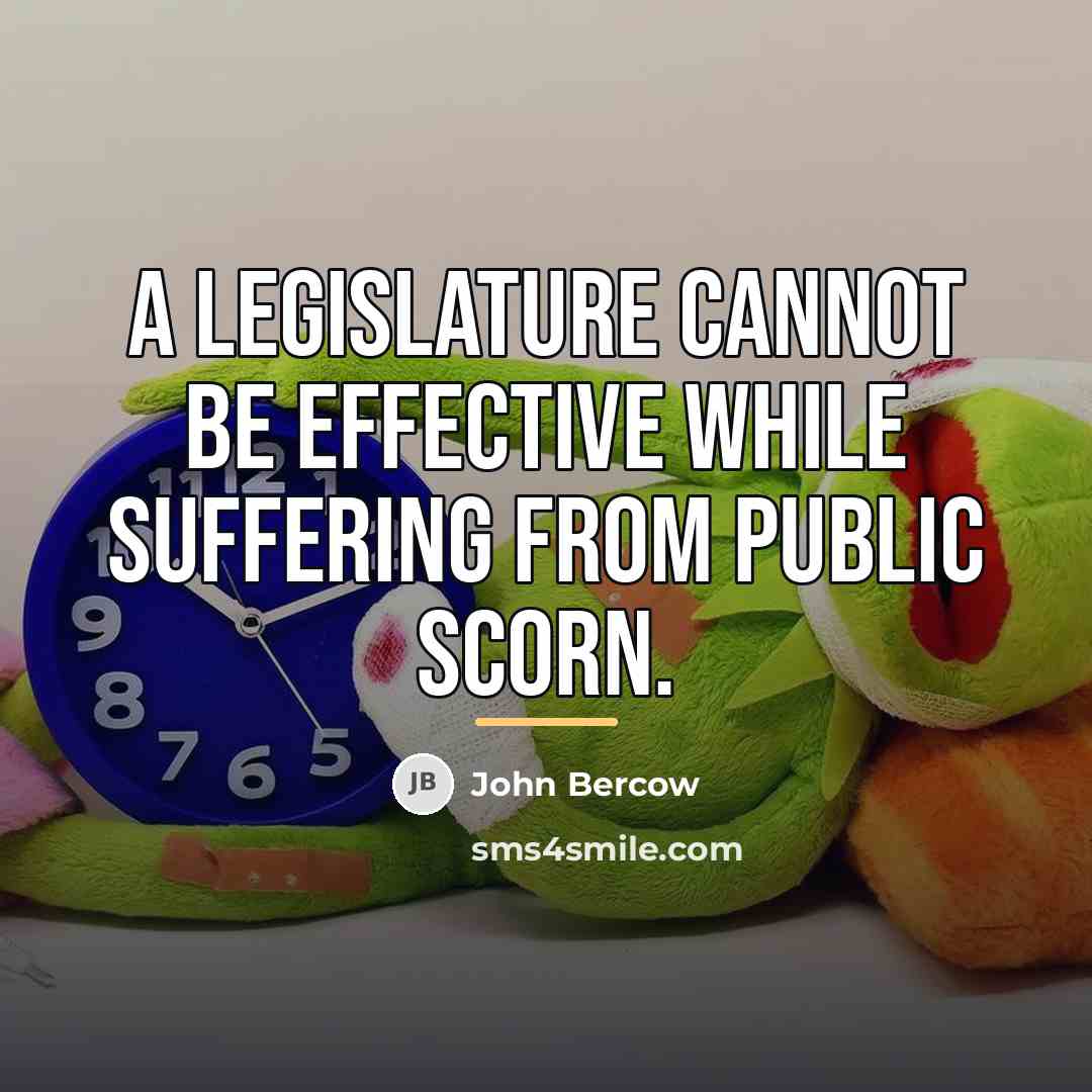 “A legislature cannot be effective while suffering from public scorn.…” quote by John Bercow
