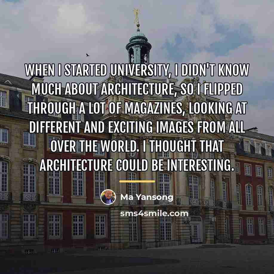 “When I started university, I didn't know much about architecture,…” quote by Ma Yansong