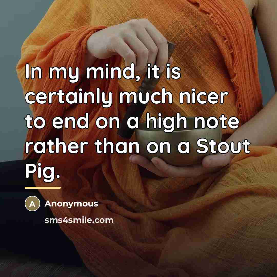 “In my mind, it is certainly much nicer to end…” quote by Anonymous