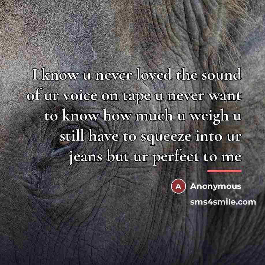 “I know u never loved the sound of ur voice…” quote by Anonymous