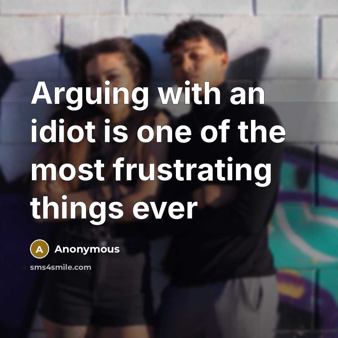 “Arguing with an idiot is one of the most frustrating…” quote by Anonymous