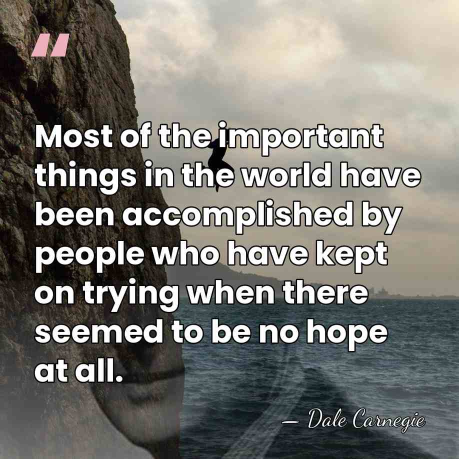 Most of the important things in the world have been accomplished by&hellip; - Dale Carnegie