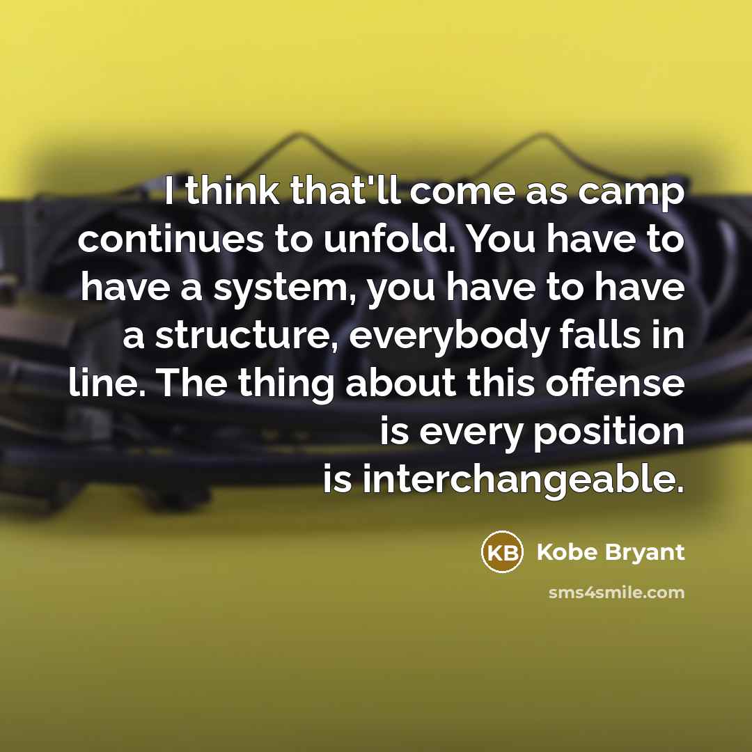 “I think that'll come as camp continues to unfold. You…” quote by Kobe Bryant