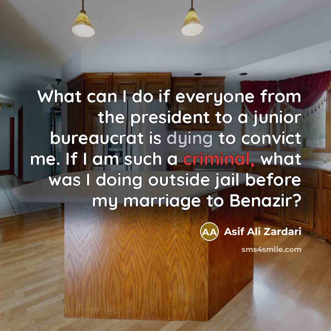 “What can I do if everyone from the president to…” quote by Asif Ali Zardari