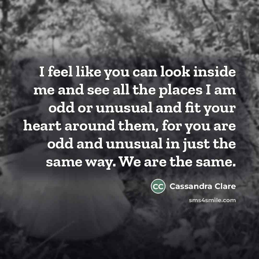 “I feel like you can look inside me and see…” quote by Cassandra Clare