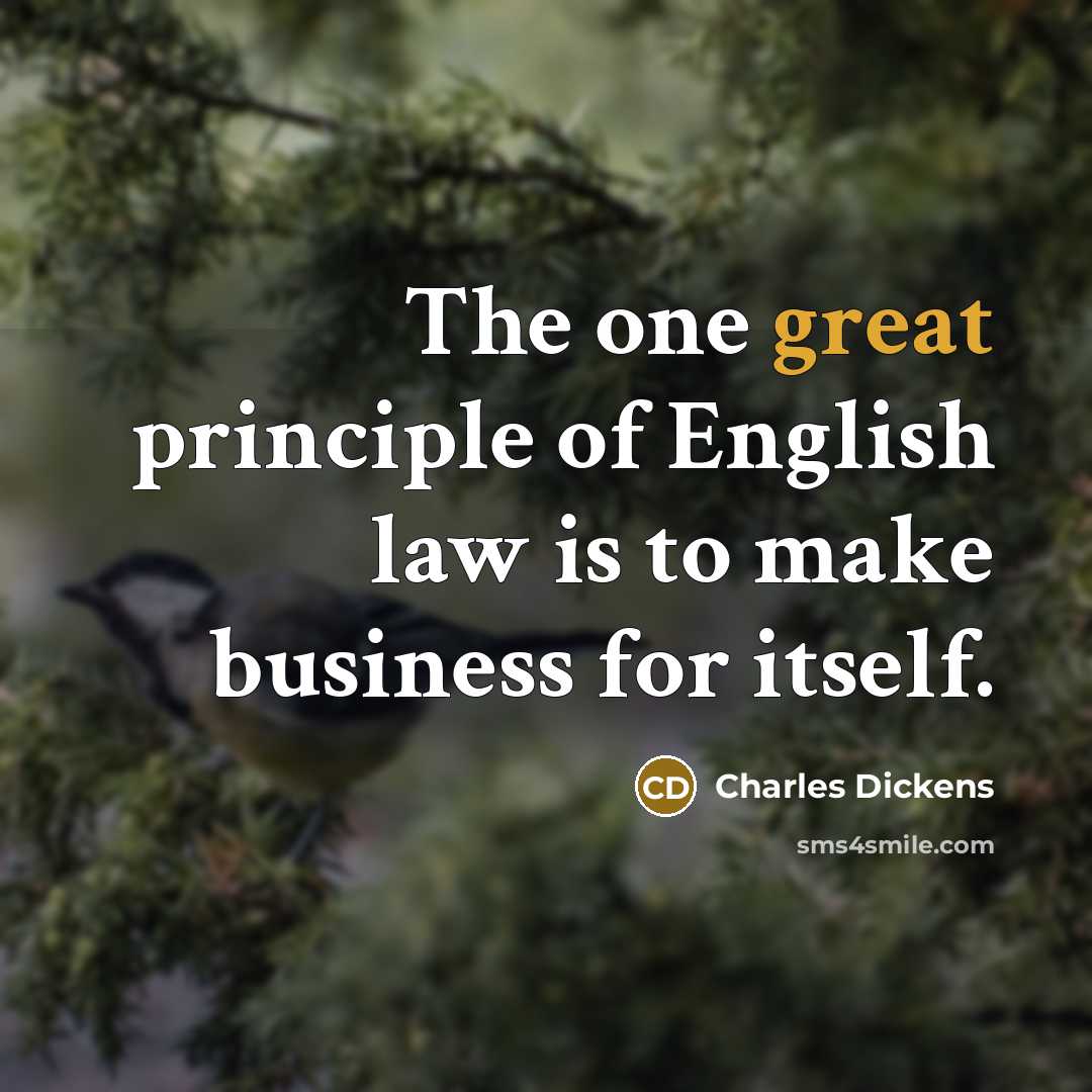 “The one great principle of English law is to make…” quote by Charles Dickens