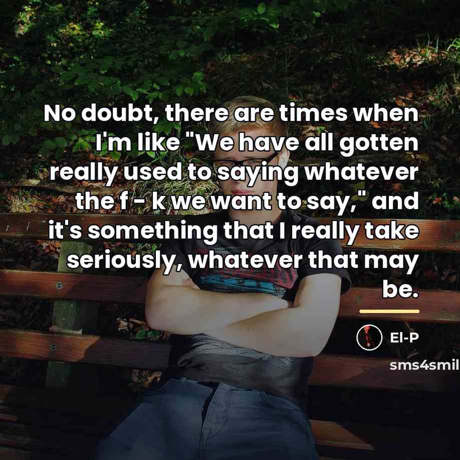 “No doubt, there are times when I'm like "We have…” quote by El-P
