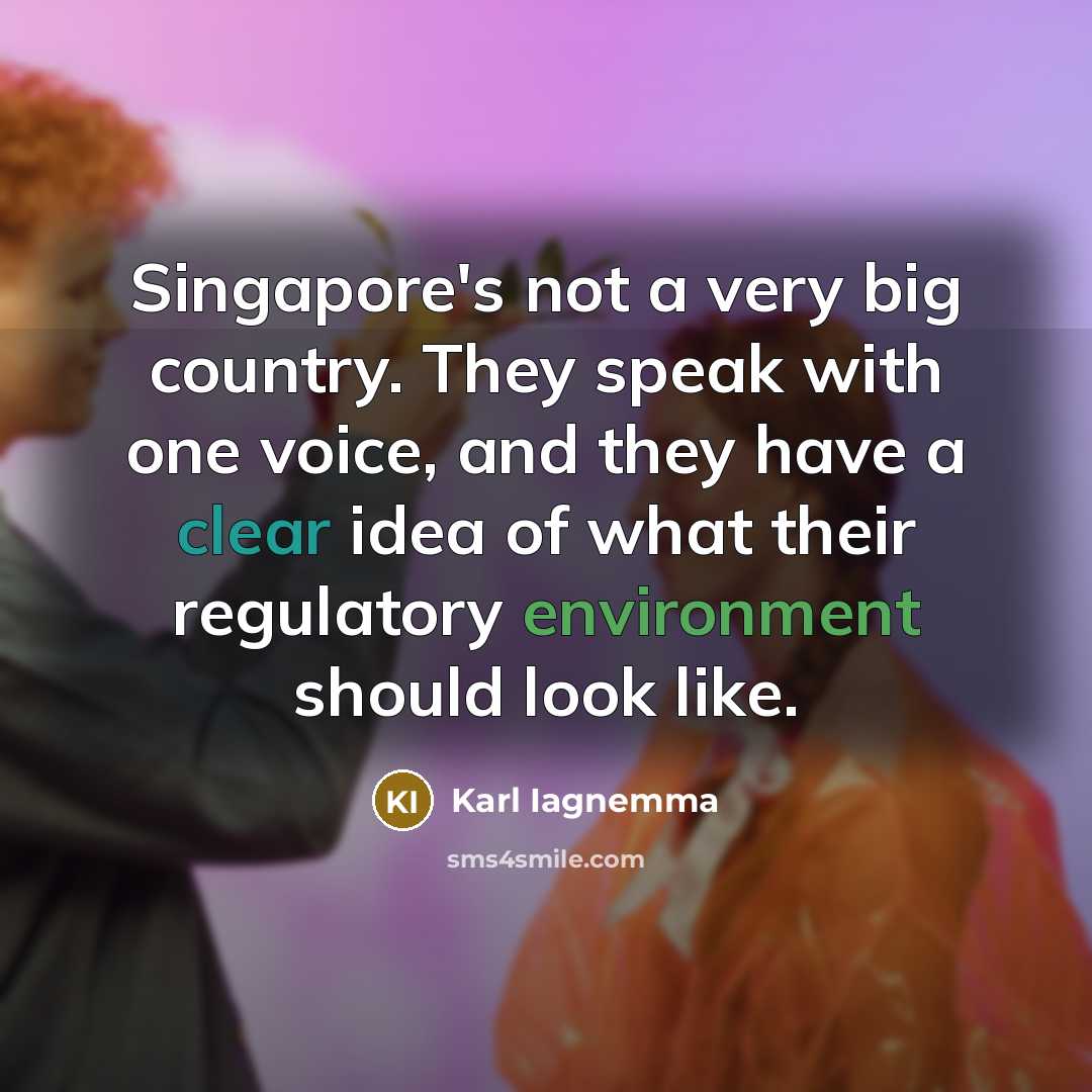 “Singapore's not a very big country. They speak with one…” quote by Karl Iagnemma