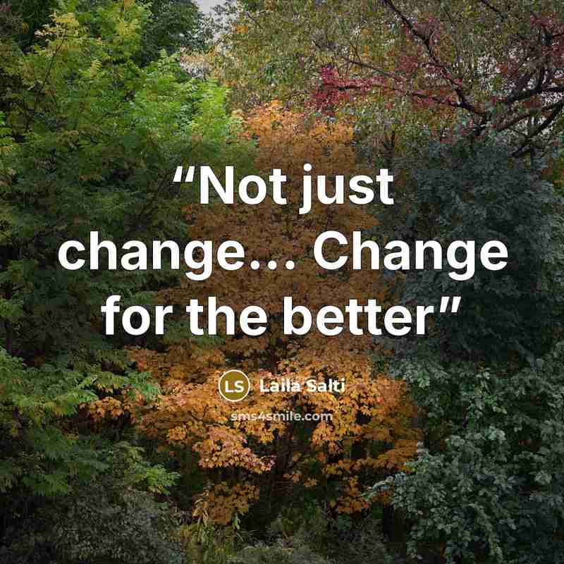 “Not just change... Change for the better” quote by Laila Salti