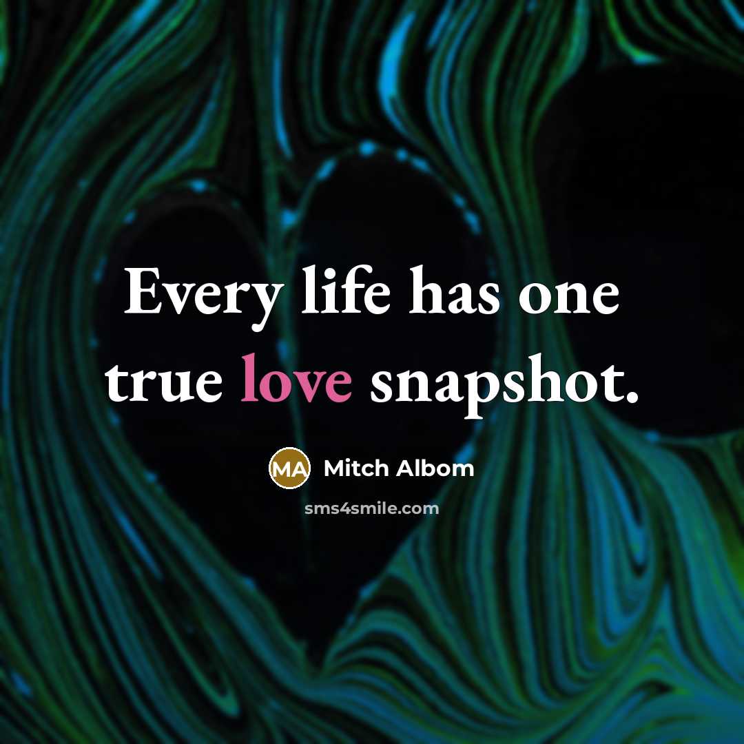 “Every life has one true love snapshot.…” quote by Mitch Albom