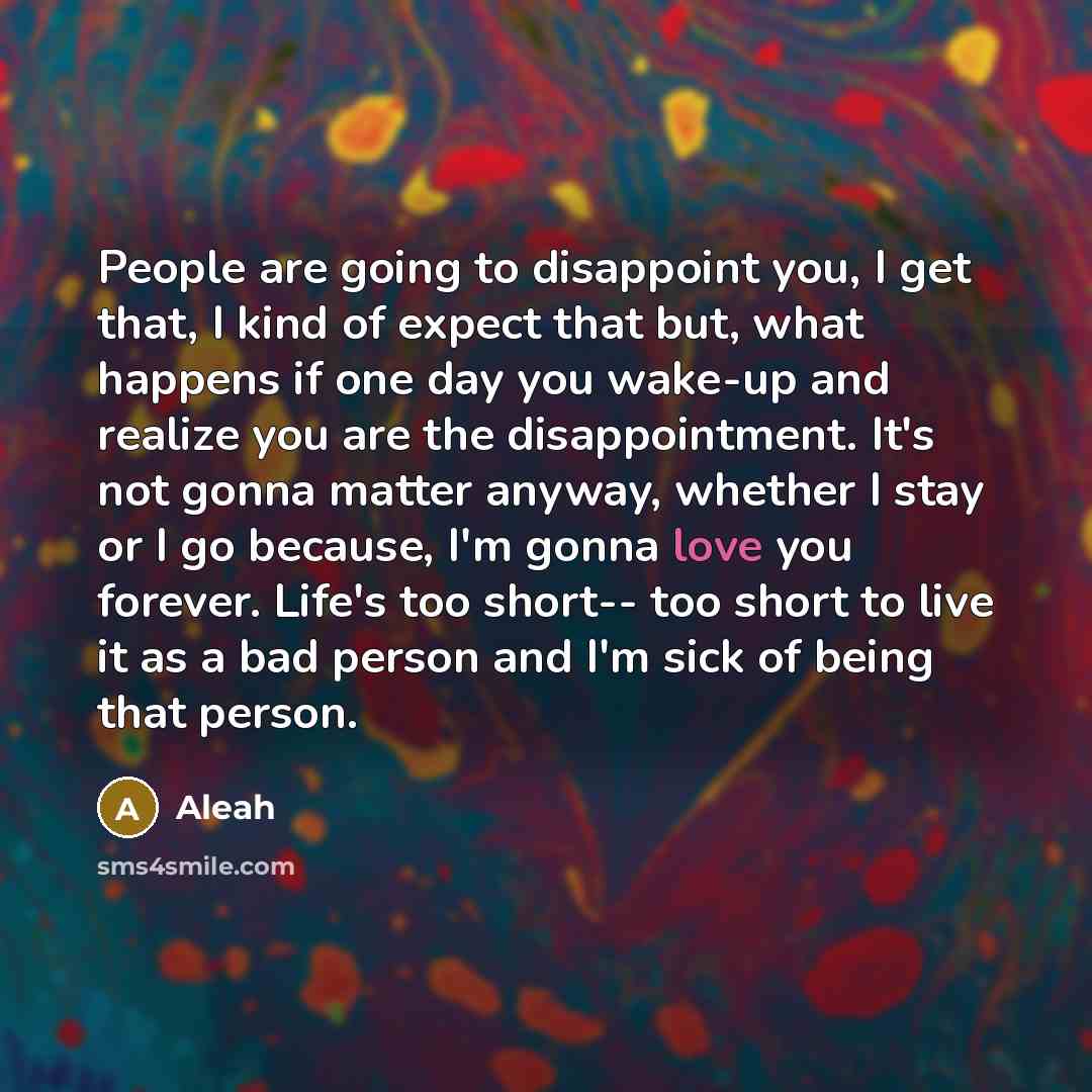 “People are going to disappoint you, I get that, I…” quote by Aleah