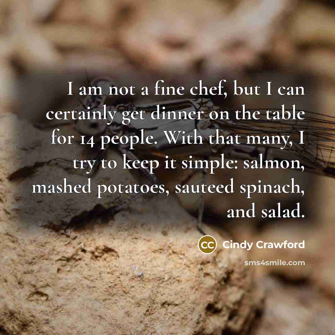 “I am not a fine chef, but I can certainly…” quote by Cindy Crawford