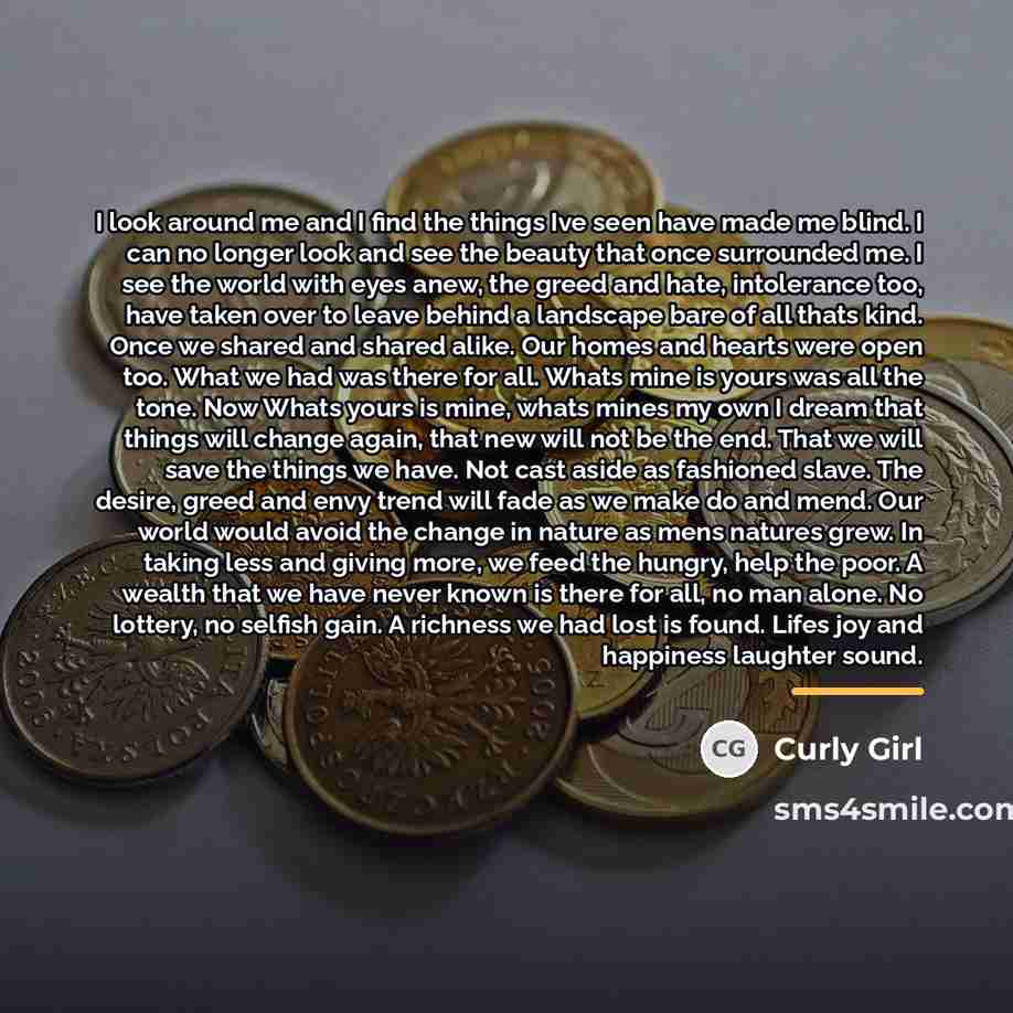 “I look around me and I find the things Ive…” quote by Curly Girl