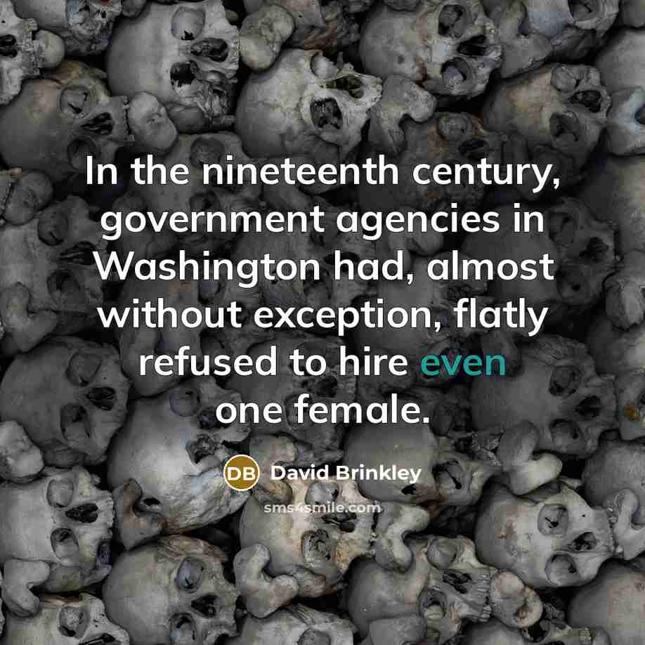 “In the nineteenth century, government agencies in Washington had, almost…” quote by David Brinkley