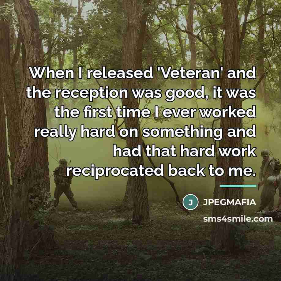 “When I released 'Veteran' and the reception was good, it…” quote by JPEGMAFIA