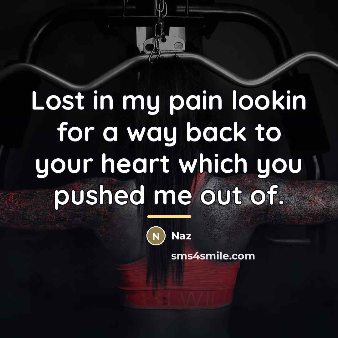 “Lost in my pain lookin for a way back to…” quote by Naz