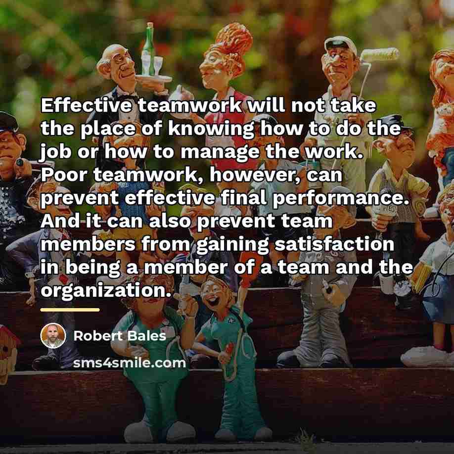 “Effective teamwork will not take the place of knowing how…” quote by Robert Bales