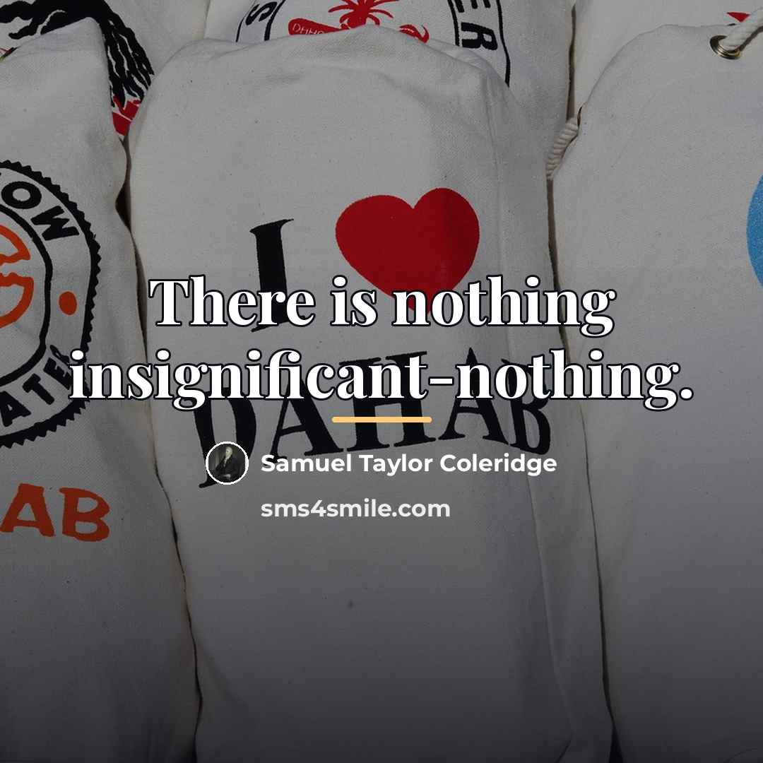 “There is nothing insignificant-nothing.…” quote by Samuel Taylor Coleridge