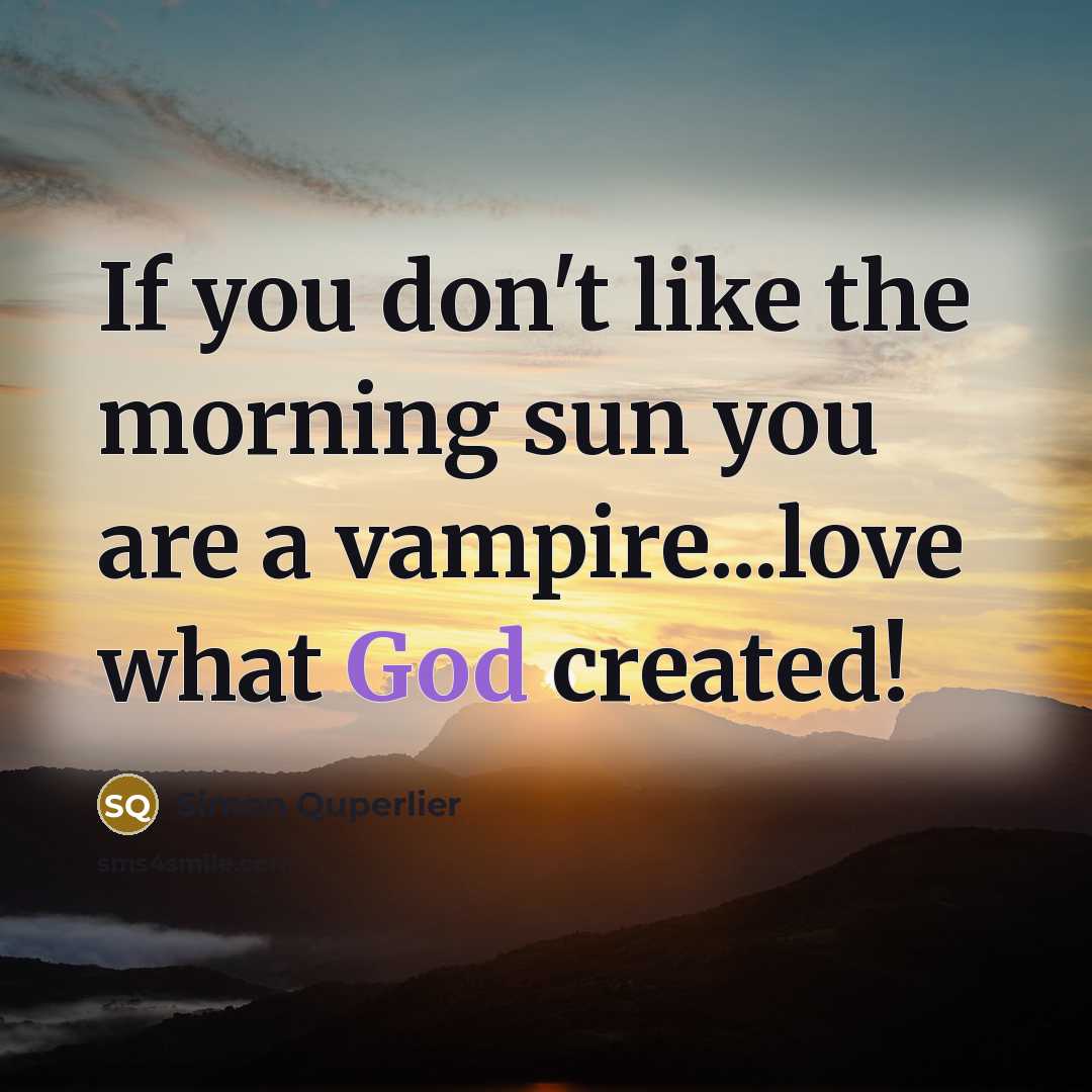 “If you don't like the morning sun you are a…” quote by Simon Quperlier