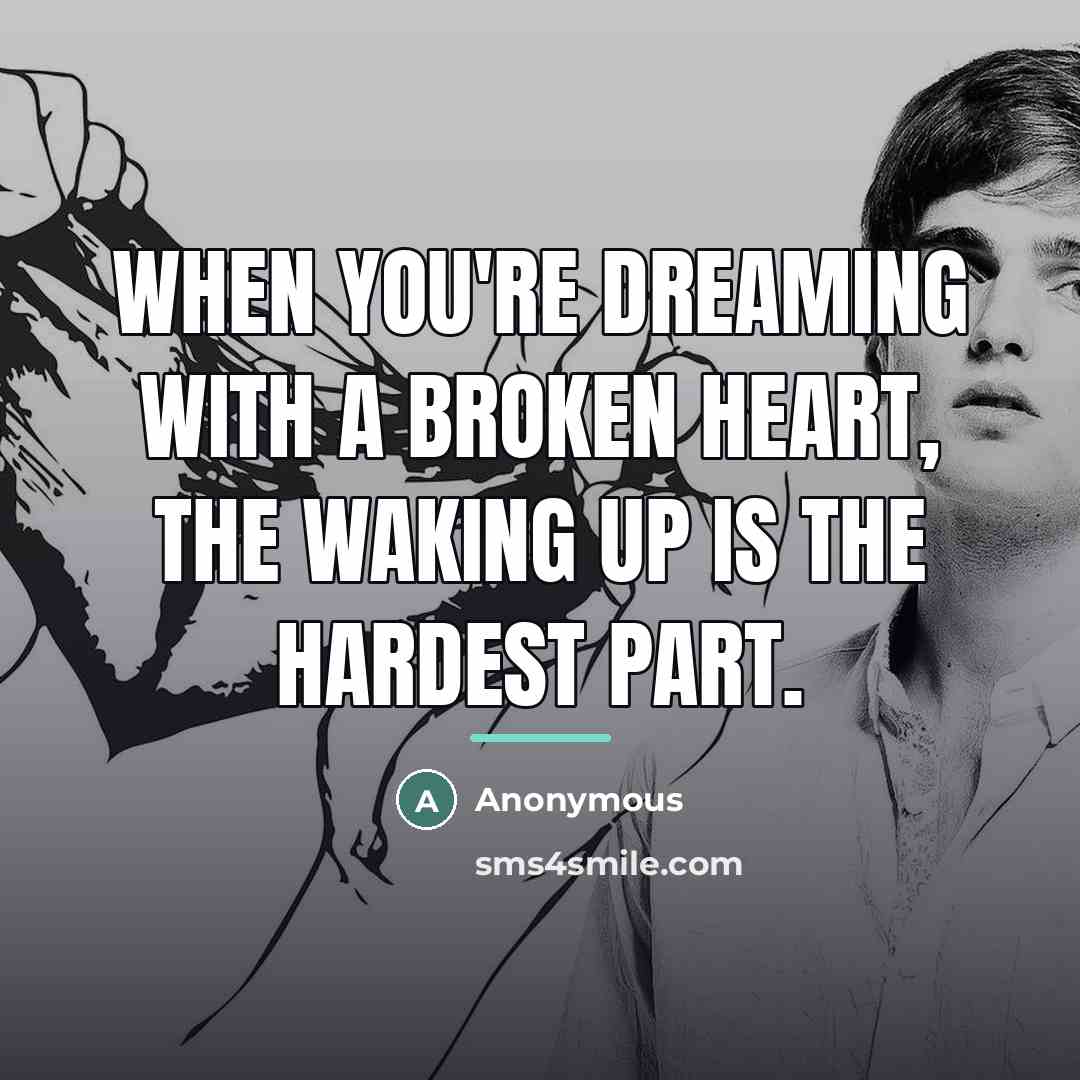 “When you're dreaming with a broken heart, the waking up…” quote by Anonymous