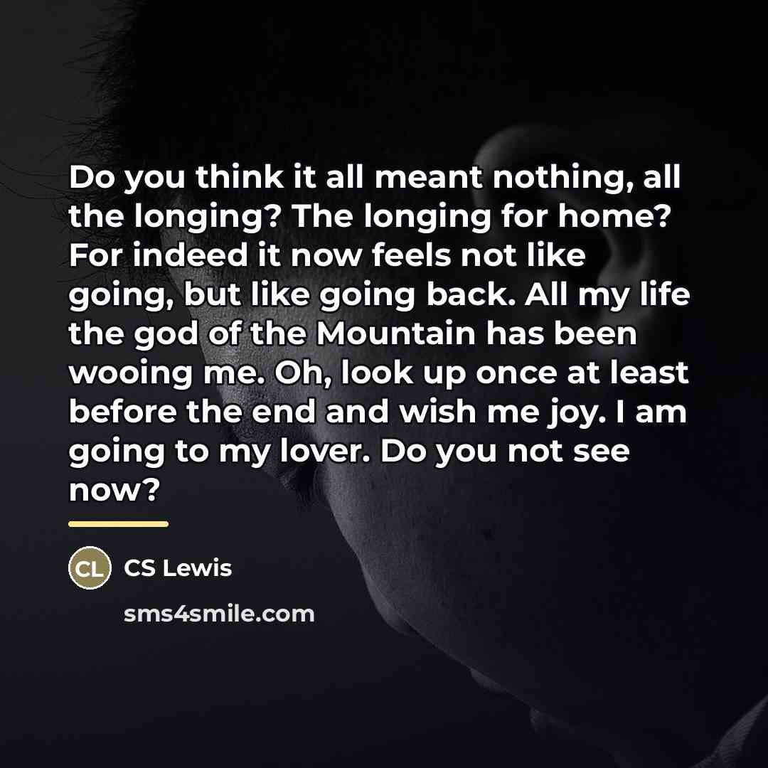 “Do you think it all meant nothing, all the longing?…” quote by CS Lewis