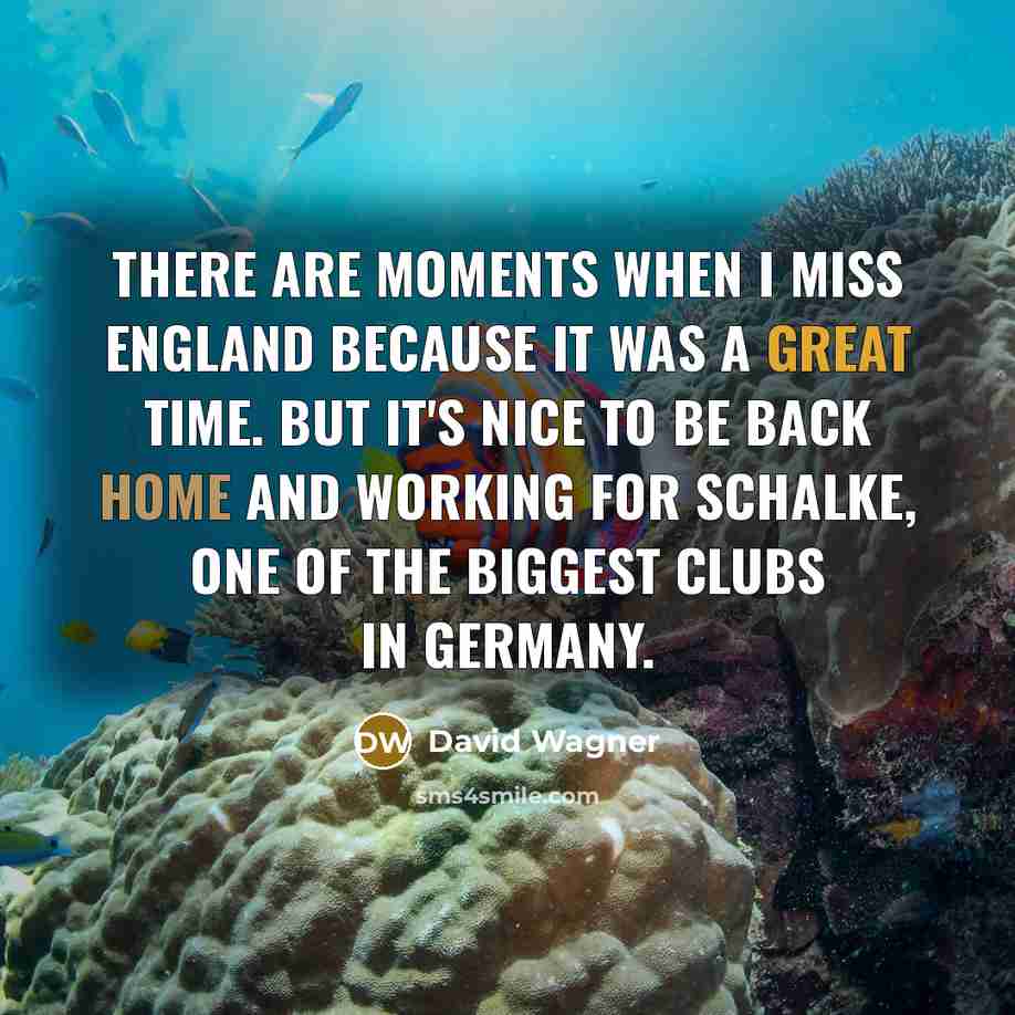 “There are moments when I miss England because it was…” quote by David Wagner