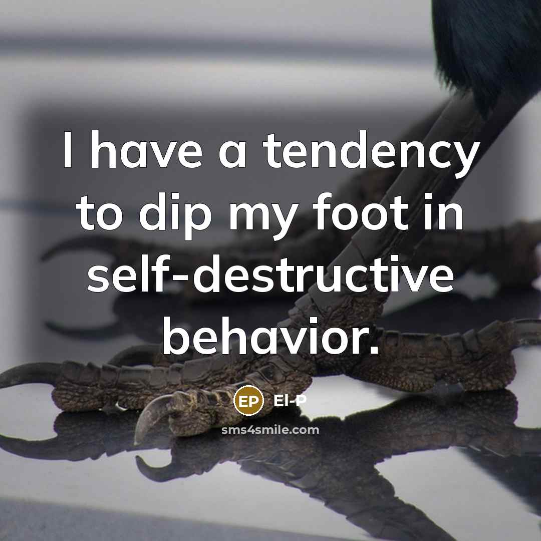 “I have a tendency to dip my foot in self-destructive…” quote by El-P