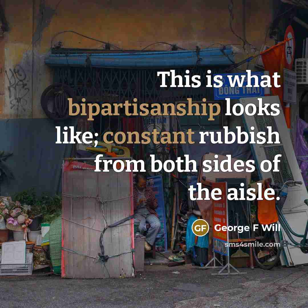 “This is what bipartisanship looks like; constant rubbish from both…” quote by George F Will