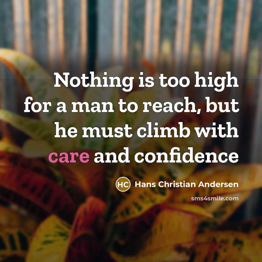 “Nothing is too high for a man to reach, but…” quote by Hans Christian Andersen