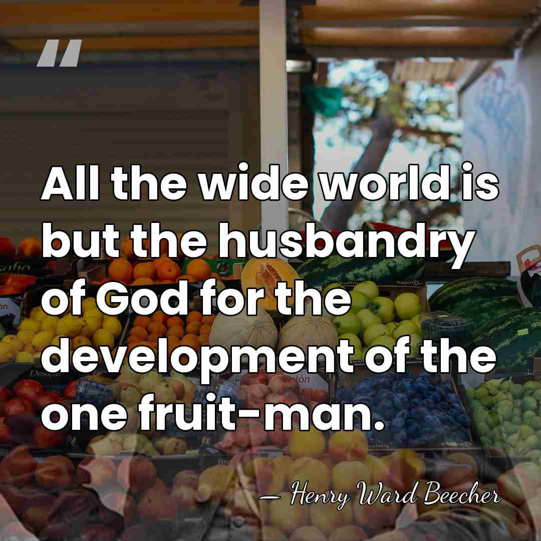 All the wide world is but the husbandry of God for the&hellip; - Henry Ward Beecher