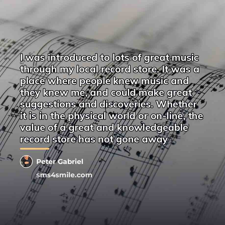 “I was introduced to lots of great music through my…” quote by Peter Gabriel