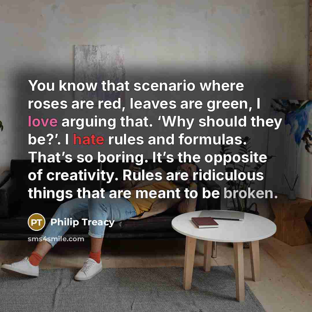 “You know that scenario where roses are red, leaves are…” quote by Philip Treacy