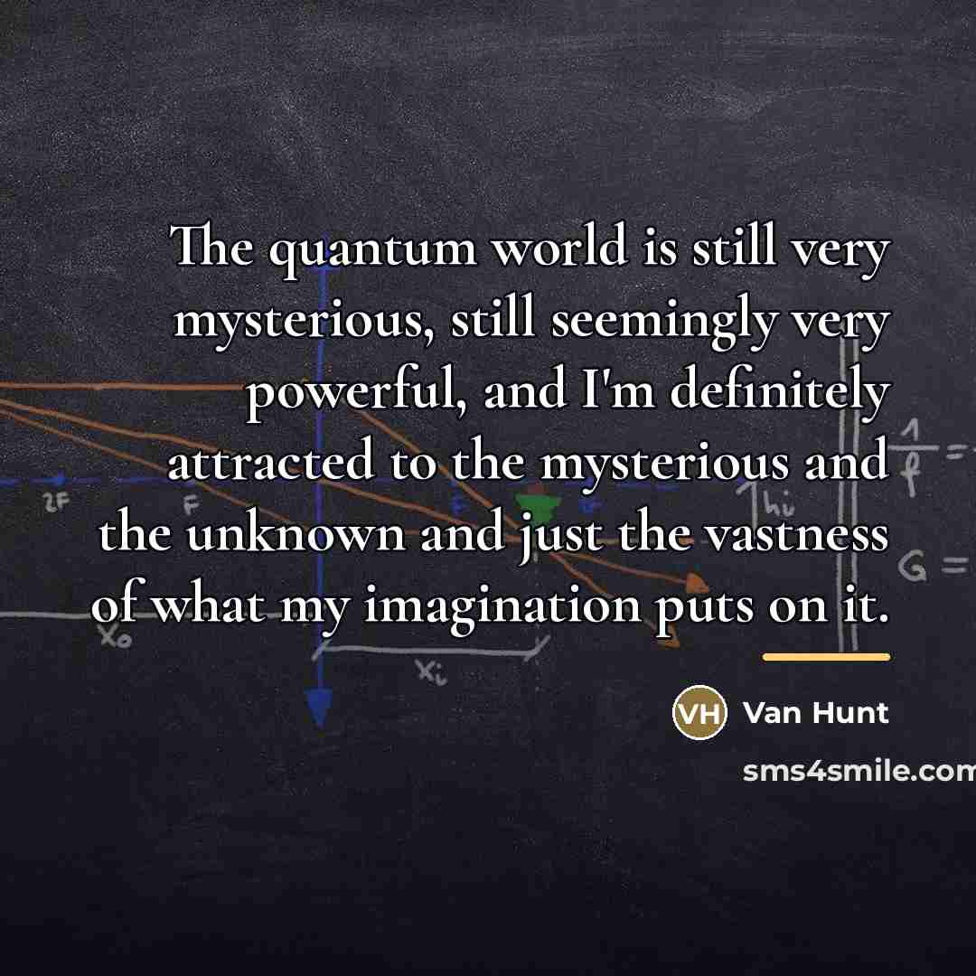 “The quantum world is still very mysterious, still seemingly very…” quote by Van Hunt