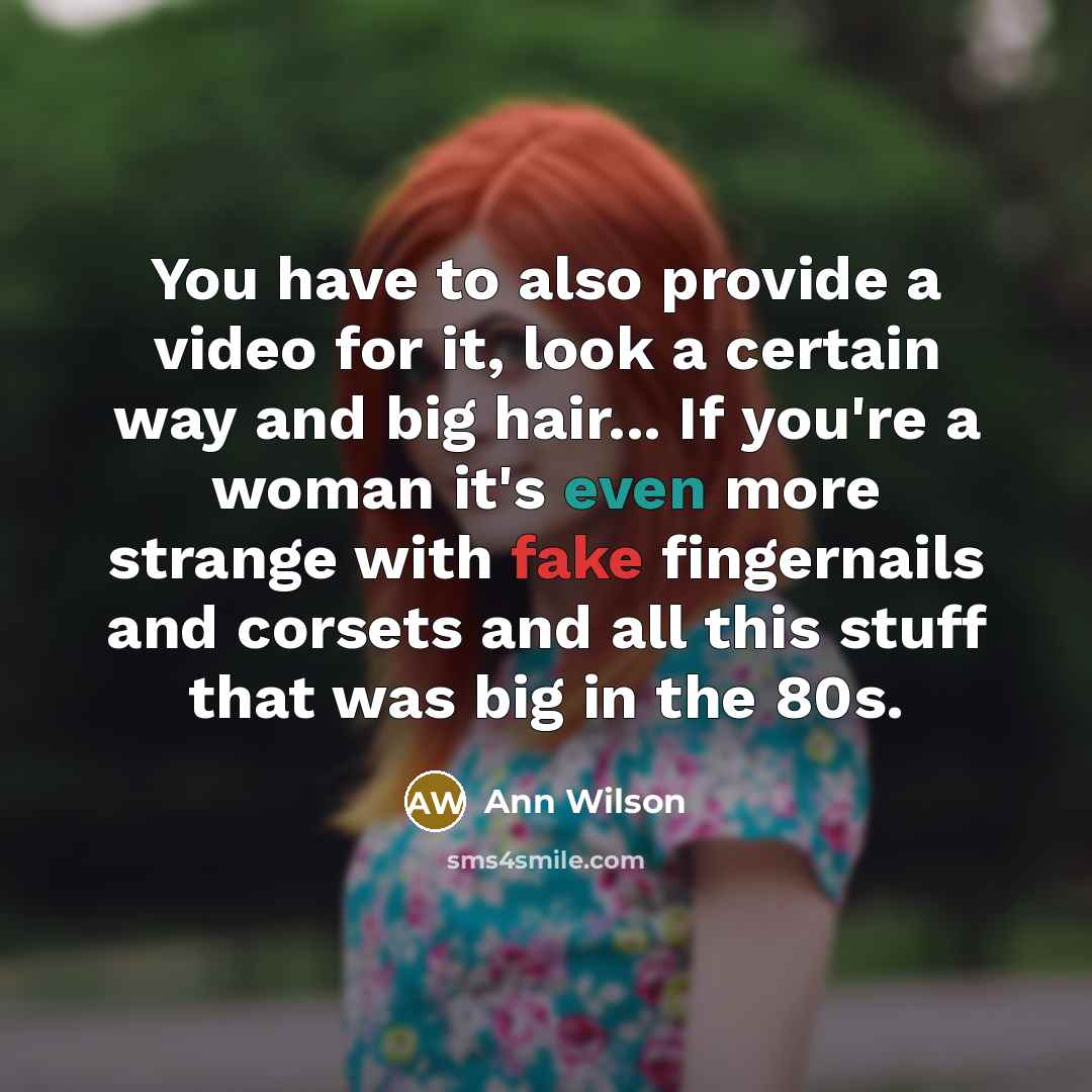 “You have to also provide a video for it, look…” quote by Ann Wilson