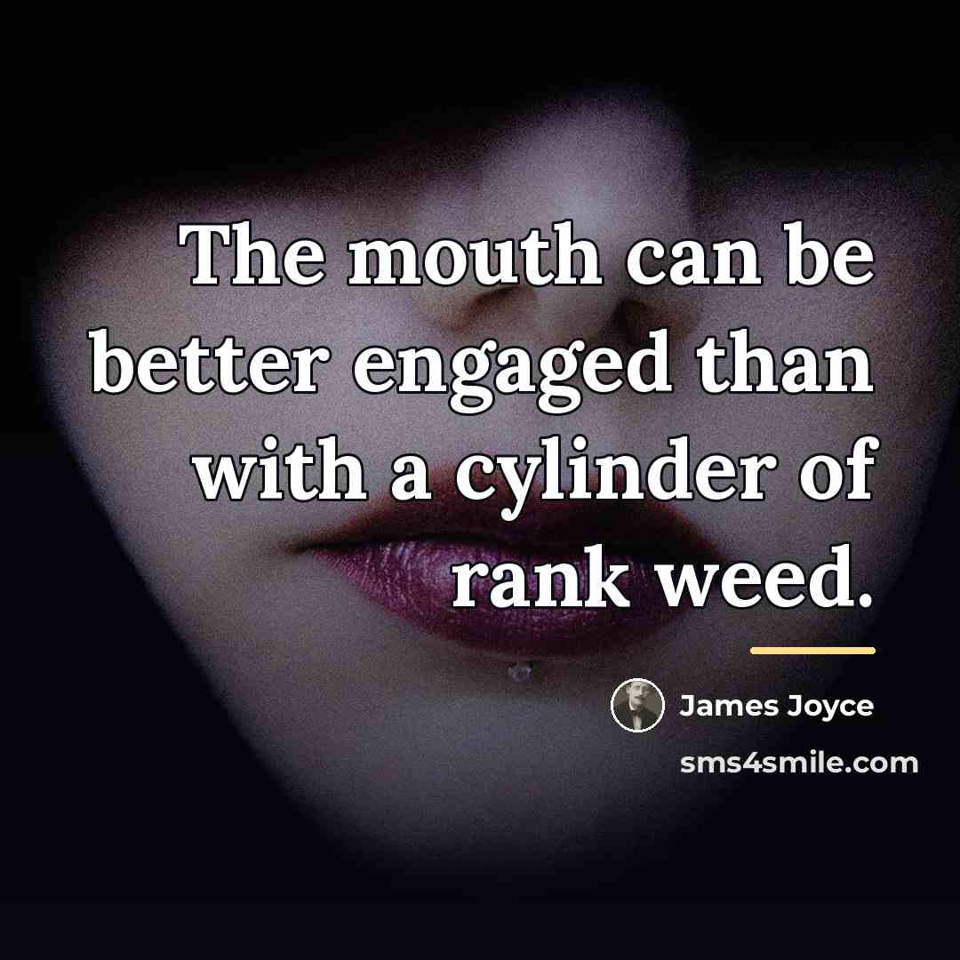 “The mouth can be better engaged than with a cylinder…” quote by James Joyce
